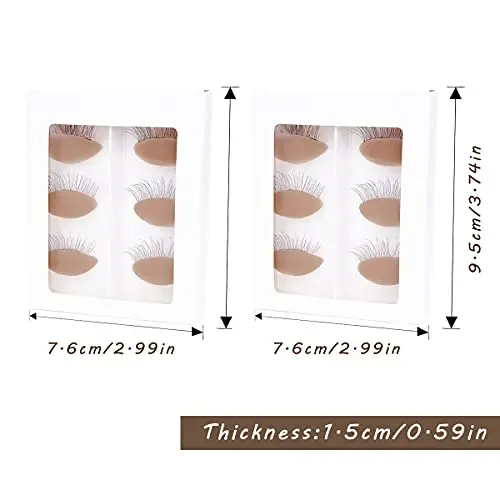 MAIZOA 6 pairs of replaceable eyelids (2 boxes), MAIZOA Eyelash Replacement Eyelids,used for eyelash training and practice makeup eyelash extension (Wheat color) - 5