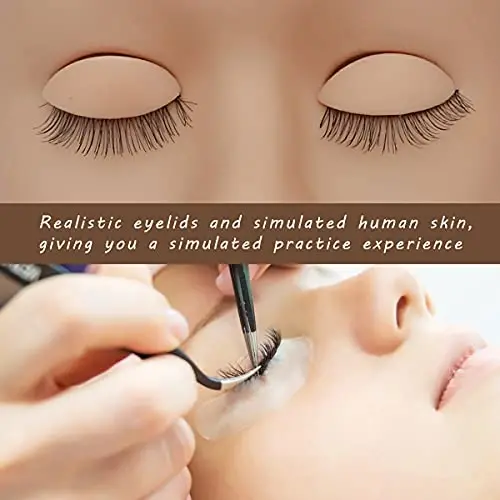 MAIZOA 6 pairs of replaceable eyelids (2 boxes), MAIZOA Eyelash Replacement Eyelids,used for eyelash training and practice makeup eyelash extension (Wheat color) - 6