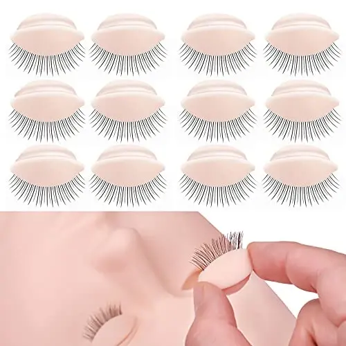 MAIZOA 6 pairs of replaceable eyelids (2 boxes), MAIZOA Eyelash Replacement Eyelids,used for eyelash training and practice makeup eyelash extension (Wheat color) (light color) 