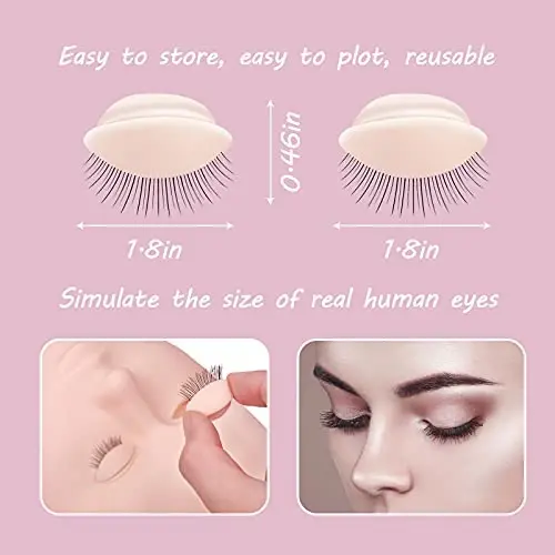 MAIZOA 6 pairs of replaceable eyelids (2 boxes), MAIZOA Eyelash Replacement Eyelids,used for eyelash training and practice makeup eyelash extension (Wheat color) (light color) - 5