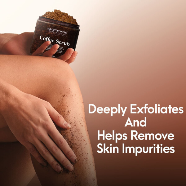 Majestic Pure Arabica Coffee Scrub - All Natural Body Scrub for Skin Care, Stretch Marks, Acne & Cellulite, Reduce the Look of Spider Veins, Eczema, Age Spots & Varicose Veins - 10 oz - MAJESTIC PURE (1)