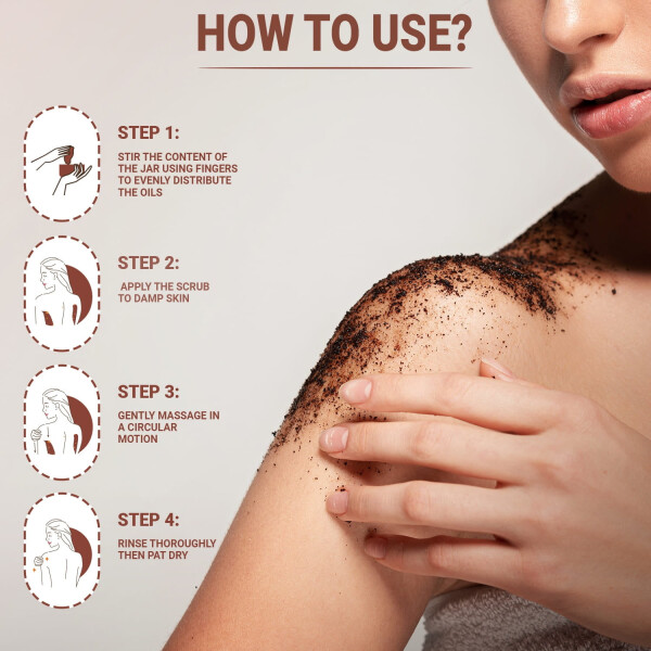 Majestic Pure Arabica Coffee Scrub - Terini parvarishi, cho'zilish izlari, akne va selülit uchun to'liq tabiiy tana go'shishi, o'rgimchak tomirlarining ko'rinishini kamaytirish, ekzema, keksalik dog'lari va varikoz tomirlar - 10 untsiya - MAJESTIC PURE