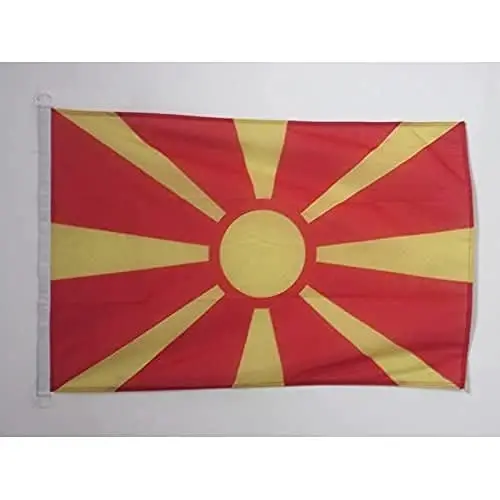 Makedoniya dengiz bayrog'i 18'' x 12'' - Makedoniya bayroqlari 30 x 45 sm. - Qayiq uchun banner 12x18 dyuym - AZ FLAG 