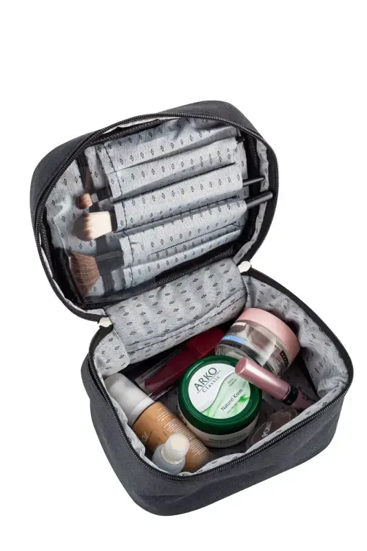 Makeup Bag Cosmetic Makeup Box --BLACK - 1