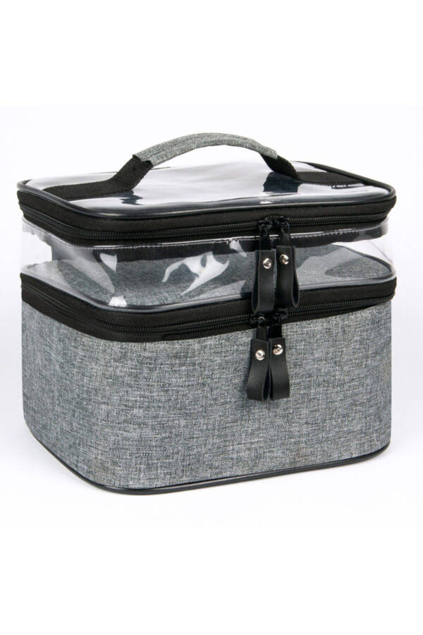 Makeup Bag Makeup Set Organizer Professional Makeup Bag Makeup Case Grey - 2