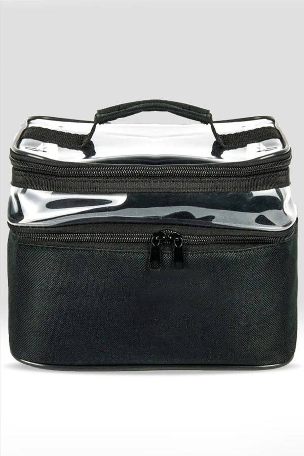 Makeup Bag Travel Toiletry Bag Black Transparent Compartment -2 Compartment FUNCTIONAL COSMETIC ORGANIZER - 2