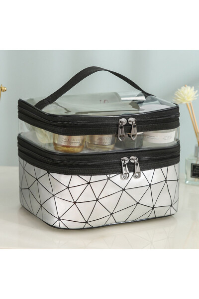 Makeup Bag with Compartments Travel Organizer Cosmetic Product Storage and Carrying Bag - 1