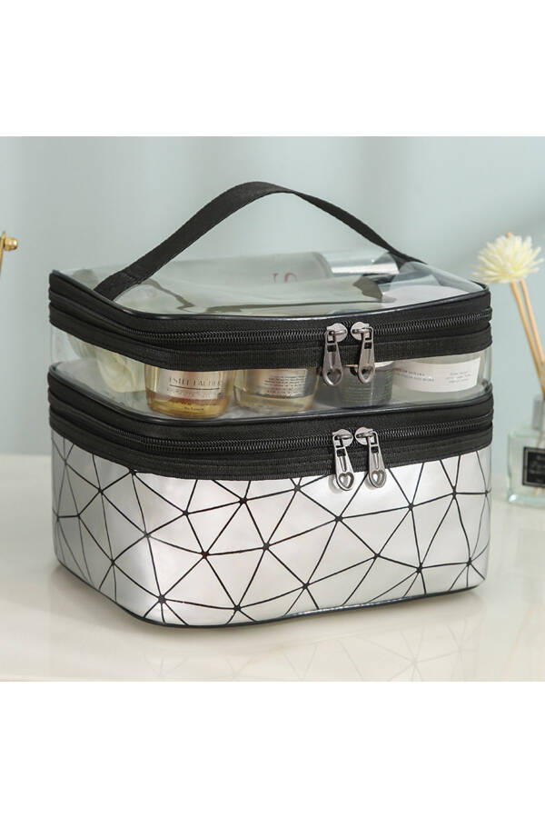 Makeup Bag with Compartments Travel Organizer Cosmetic Product Storage and Carrying Bag - 1