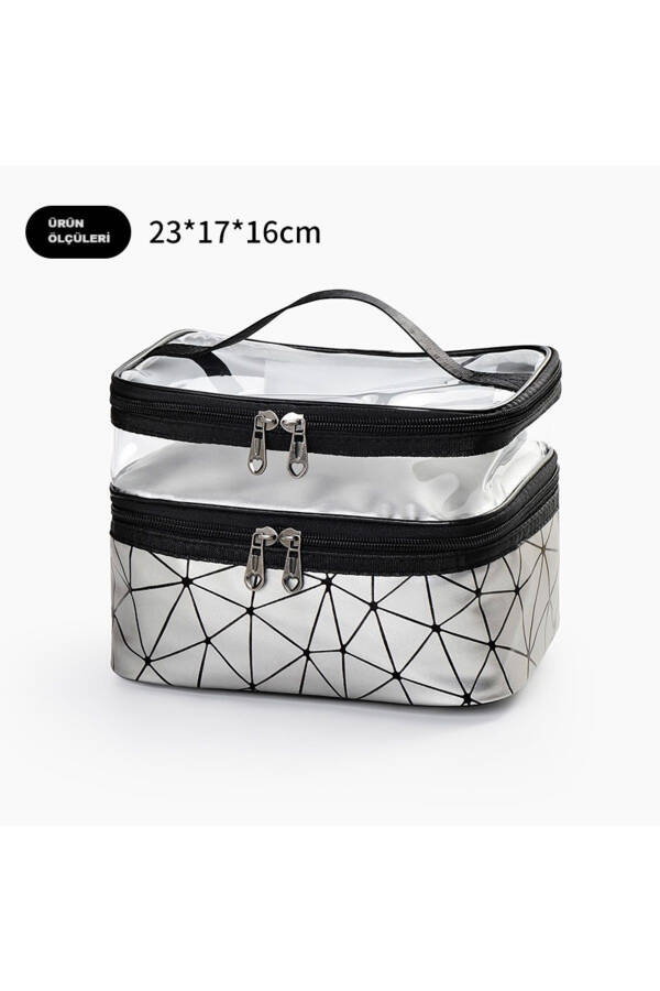 Makeup Bag with Compartments Travel Organizer Cosmetic Product Storage and Carrying Bag - 3