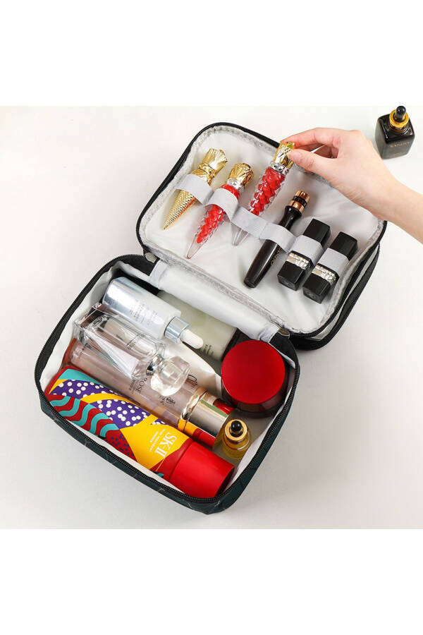 Makeup Bag with Compartments Travel Organizer Cosmetic Product Storage and Carrying Bag - 7