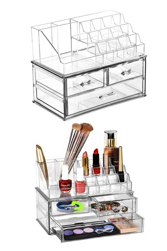 Makeup Box 3 Drawer 3 Tier Jewelry Accessory Organizer Makeup Cosmetic Pencil Organizer - HAYVEYS