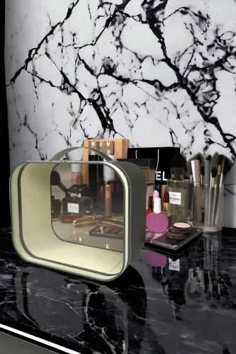 Makeup Brush and Cosmetic Bag Women Travel Organizer Clear Makeup Bag-Black 