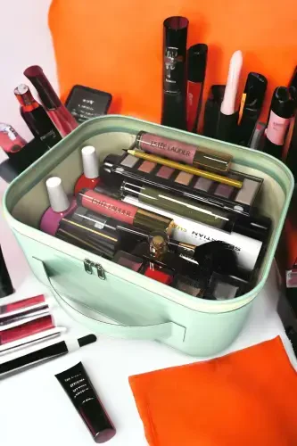 Makeup Brush and Cosmetic Bag Women Travel Organizer Clear Makeup Bag-Green - 3