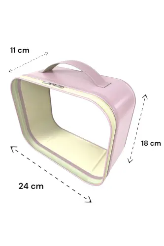 Makeup Brush and Cosmetic Bag Women Travel Organizer Clear Makeup Bag-Purple - 4