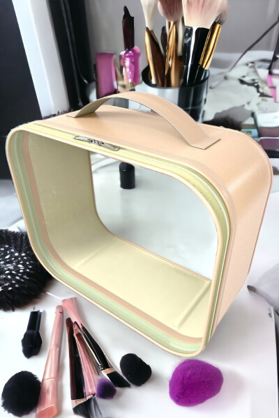 Makeup Brush and Cosmetic Bag Women Travel Organizer Transparent Makeup Bag - MINUFCO (1)