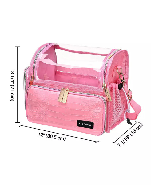 Makeup Brush Holder Case Stand-up Cosmetic Organizer Artist Travel Bag Pink - 4