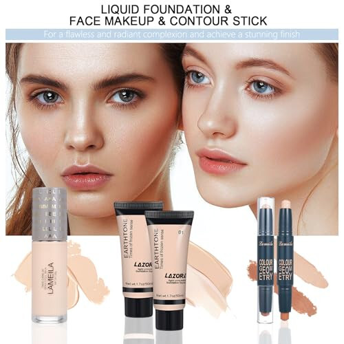 Makeup Kit Full Kit for Women Makeup Kit Full Kit for Teenagers Eyeshadow Palette Lip Gloss Foundation Mascara Eyeliner Cosmetic Brushes Cosmetic Bag etc. - 3