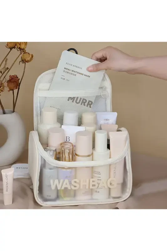 Makeup Material Cosmetic Liquid Bottle Care Cream Carrying and Storage Bag-WHITE - 2