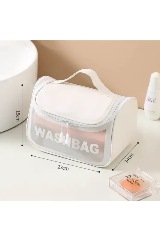 Makeup Material Cosmetic Liquid Bottle Care Cream Carrying and Storage Bag-WHITE - 3