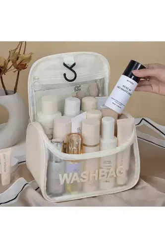 Makeup Material Cosmetic Liquid Bottle Care Cream Carrying and Storage Bag-WHITE - 4