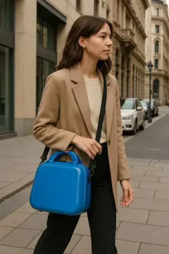 Makeup Suitcase & Hand Luggage-Blue - 1