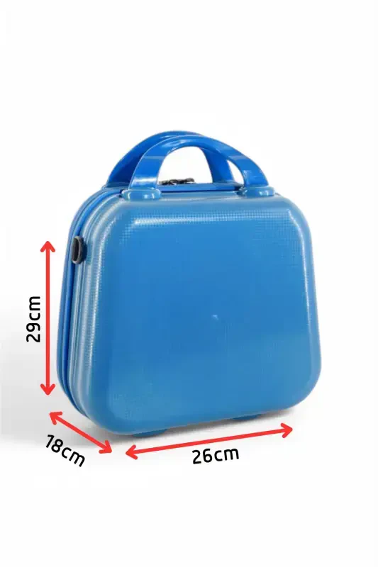 Makeup Suitcase & Hand Luggage-Blue - 3