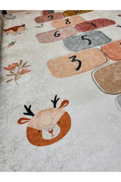 Makinede Yıkanabilir Kaymaz Taban Leke Tutmaz Eğitici Bebek Ve Çocuk Odası Halısı Oyun Matı-Gri - YTR HOME (1)