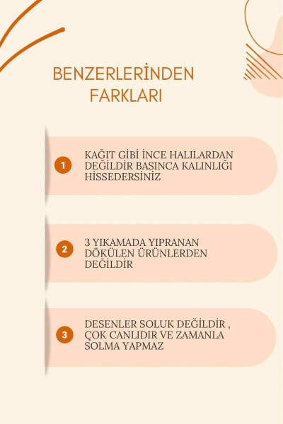 Makinede Yıkanabilir Kaymaz Taban Siyah Beyaz Halı - 7