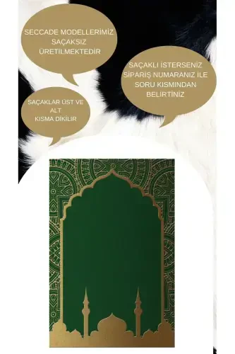 Makinede Yıkanabilir Leke Tutmaz Namazlık Seccade Kaymaz Taban Saçaksız SEC113-YEŞİL - FOREVER ALDORA (1)