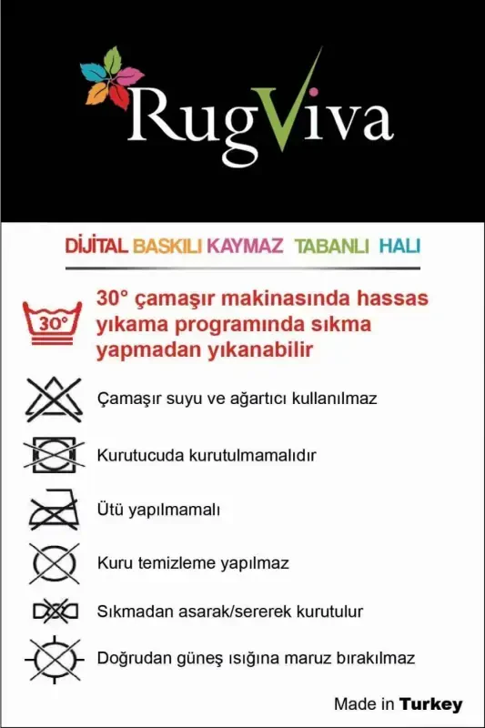 Makinede Yıkanır Kaymaz Tabanlı Filli Bebek Halısı Ar1019-Gri - 2