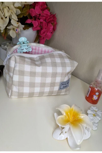 Makiyaj Sumkasi Shotli Bej _Katta Hajmi - PERLINA HOME