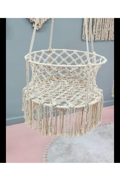 Makrome Beşik, 80 sm diametrli chaqaloq beshigi - ASLANBUTIK (1)