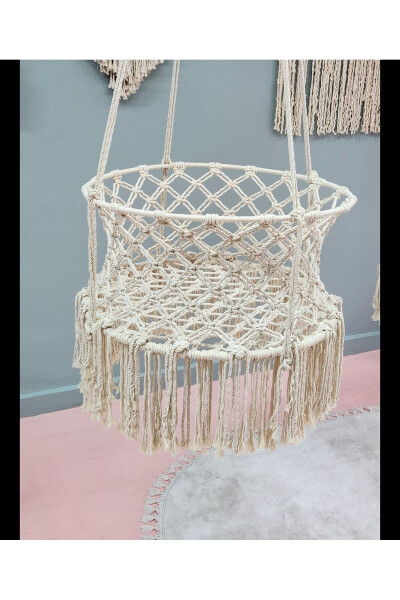 Makrome Beşik 80cm çap Bebek Beşiği - ASLANBUTIK (1)