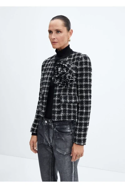 Максимальное цветочное твидовое жакет - MANGO