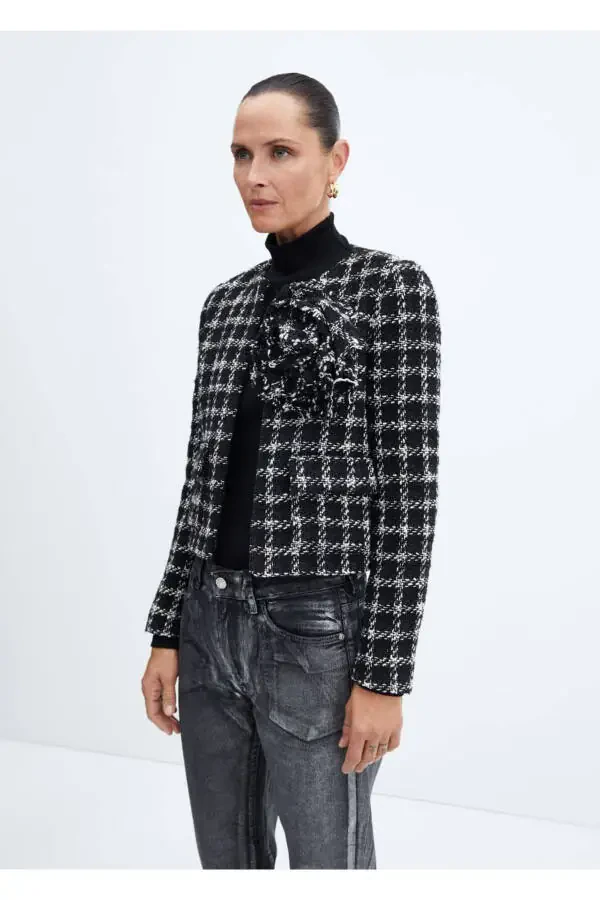 Максимальное цветочное твидовое жакет - 1