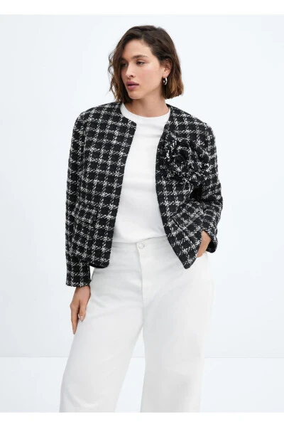 Максимальное цветочное твидовое жакет - 5