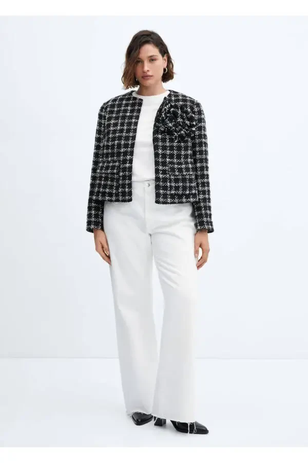 Максимальное цветочное твидовое жакет - 7