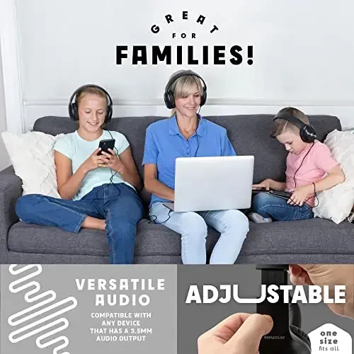 Maktab uchun mikrofonli Sonitum Bulk bolalar naushniklari - 5 dona quloq ustidagi 3,5 mm simli naushniklar maktablar uchun - qulay simli bolalar naushniklari oʻrnatilgan mikrofonlar bilan – bolalar uchun maktab naushniklari - 4