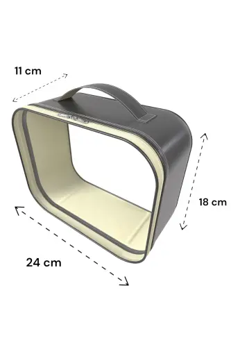 Makyaj cho'tkasi va kosmetika sumkasi ayollar sayohati uchun organizer shaffof makiyaj sumkasi-qora - 4