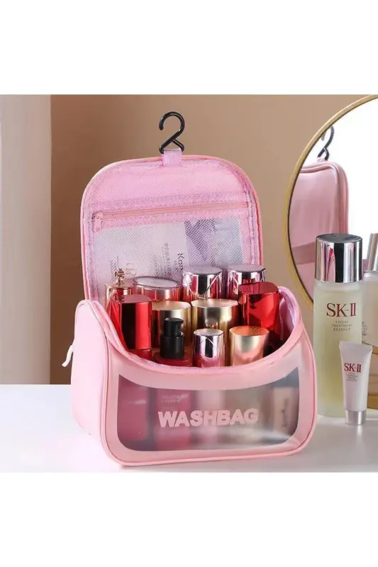 Makyaj Malzemesi Kozmetik Sıvı Şişe Bakım Kremi Taşıma ve Saklama Çantası-PEMBE - 2