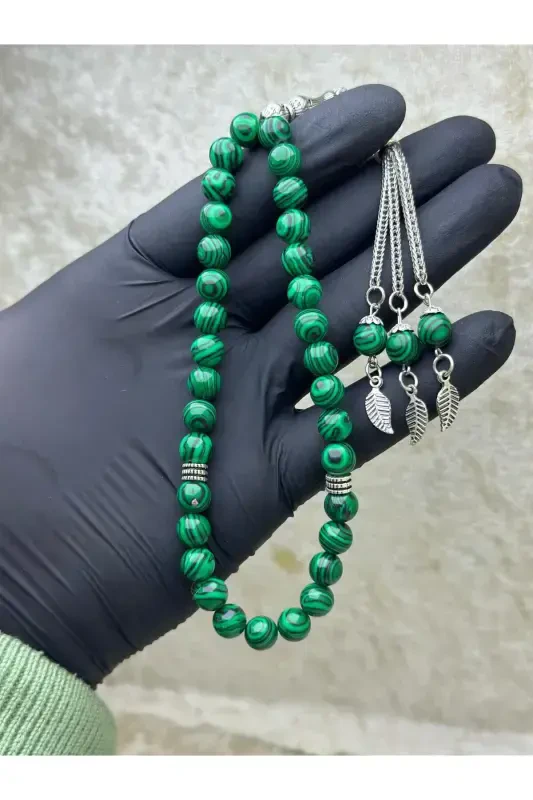 Malahite Stone Natural Stone Rosary Special Cocoon 33 - 8mm-Green - GRS OYUNCAK