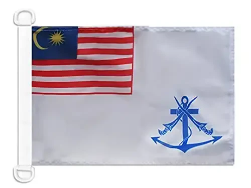 Malayziya dengiz floti NAUTICAL bayrog'i 18'' x 12'' - Malayziya urush bayroqlari 30 x 45 sm. - Qayiq uchun banner 12x18 dyuym - AZ FLAG 