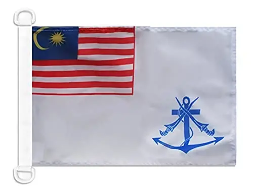 Malayziya Harbiy-dengiz floti NAUTICAL bayrog'i 18'' x 12'' - Malayziya Urush bayroqlari 30 x 45 sm. - Qayiq uchun banner 12x18 dyuym - AZ FLAG - 1