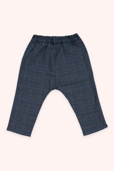 Мальчик Младенец Темно-синие Клетчатые Брюки - PANÇO (1)