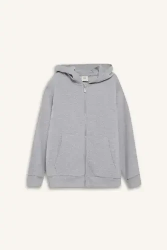 Мальчик Серый Школьный Кардиган с Капюшоном T7468a623au-Серый - 6