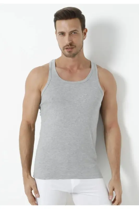MALE ATHLETE RIBANA TANK TOP 2-PACK OPPORTUNITY %100 COTTON-Gray 0118 - 4