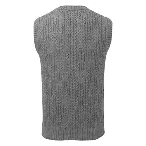 Male Autumn Winter Casual Solid Knit Sweater Vest Sleeveless V Neck Sweater Vest Mens Cardigan Sweater - 5