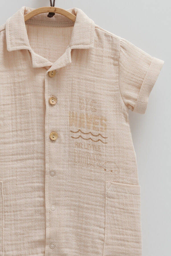 MALE BABY JUMPSUIT %100 COTTON DOUBLE POCKET DETAILED 2025 SUMMER SEASON - 2