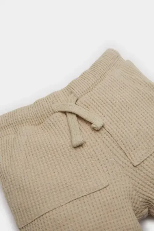 Male Baby Pocketed Waffle Shorts C2221A524SM-Beige - 3