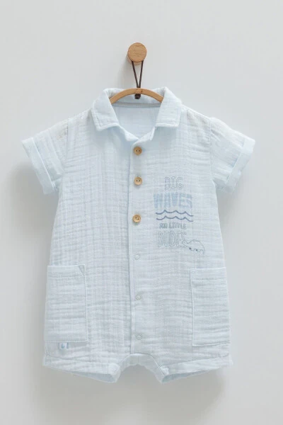 MALE BABY ROMPER 100% COTTON DOUBLE POCKET DETAILED 2025 SUMMER SEASON - 1